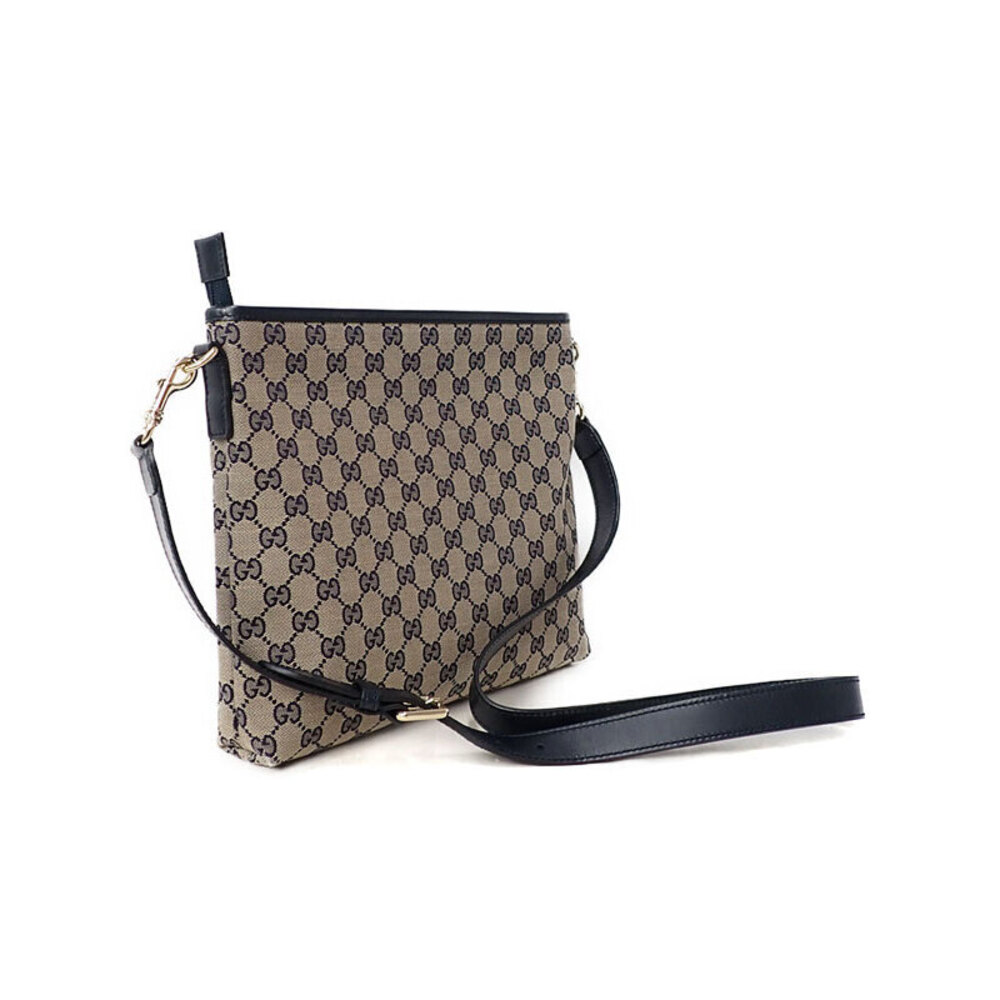 Gucci Beige Web Canvas Blue GG Bag Messenger